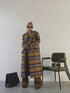 Blurred Check Long Coat
